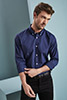 Long Sleeve Denim-look Shirt, Dark Blue