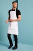 Popper Strap Apron with Pocket, White