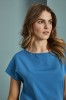 Slash Neck Blouse, Teal