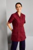 Ladies Healthcare Tunic, Burgundy/White