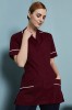 Ladies Healthcare Tunic, Burgundy/White