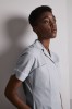 Ladies Healthcare Tunic, Grey Stripe/White