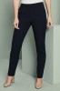 Ladies Slim Leg Pants, Unhemmed, Navy