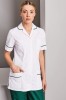 Ladies Healthcare Tunic, White/Bottle Green