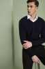 Men's V-neck Jumper, Navy