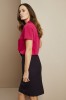 Low Tie Neck Button Through Blouse, Hot Pink