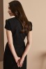 Mandarin Puff Sleeve Blouse, Black