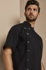 Select Men's Asymmetrical Tunic, Black 