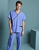 Men's Fitted Scrub Top, Metro Blue/Navy
