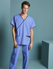 Men's Fitted Scrub Top, Metro Blue/Navy