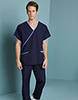 Men's Fitted Scrub Top, Navy/Hospital Blue