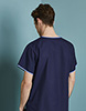 Men's Fitted Scrub Top, Navy/Hospital Blue