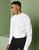 Long Sleeve Banded Collar Shirt, White
