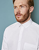 Long Sleeve Button Collar Shirt, White