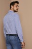 Chemise à carreaux à manches longues pour hommes, bleue2