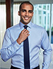 Chemise Palermo Slim Fit à manchette unique Bleu H/B4