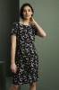 Pattern Shift Dress, Black/White Etched Spot