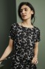 Pattern Shift Dress, Black/White Etched Spot