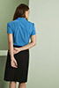Short Sleeve Low Tie Neck Blouse, Teal
