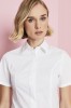 Modern Fit Short Sleeve Blouse with Stretch, White 