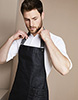 Premier District Waxed-Look Denim Bib Apron, Black Denim