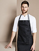 Premier District Waxed-Look Denim Bib Apron, Black Denim