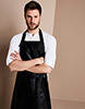 Premier Faux Leather Bib Apron, Black