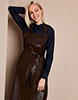 Premier Faux Leather Bib Apron, Brown