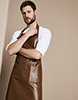 Premier Faux Leather Bib Apron, Tan