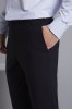 Qualitas Men's Modern Fit Flat Front Pants, Dark Navy, Short