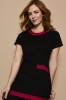 Select Retro Beauty Tunic, Black with Hot Pink Trim