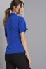 Semi-fitted Open Collar Crepe De Chine Blouse, Cobalt Blue