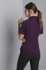 Semi-fitted Open Collar Crepe De Chine Blouse, Plum