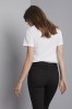 Concealed Front Fastening Blouse, Short Sleeve, White