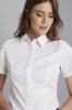 Concealed Front Fastening Blouse, Short Sleeve, White