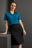 Short Sleeve Open Collar Blouse, Dark Teal