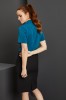 Short Sleeve Open Collar Blouse, Dark Teal