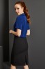 Short Sleeve Open Collar Blouse, French Navy