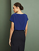 Slash Neck Blouse, French Navy