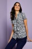 Low Tie Neck Blouse, Grey Shards