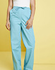 Unisex Fitted Scrub Pants, Aqua/Navy