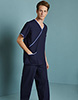 Unisex Fitted Scrub Pants, Navy/Hospital Blue