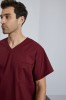 Unisex Smart Scrub Top, Burgundy