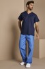 Smart Scrub Pantalon unisexe, Bleuet à Biais/Blanc11