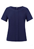 Verona crepe de chine Blouse Navy