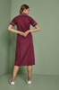 Classic Collar Healthcare Dress, Burgundy with White Trim