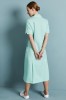 Classic Collar Healthcare Dress, Eau de nil with White Trim