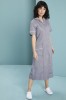 Classic Collar Healthcare Dress, Hospital Grey with White Trim