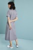 Classic Collar Healthcare Dress, Hospital Grey with White Trim