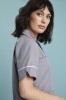 Classic Collar Healthcare Dress, Hospital Grey with White Trim